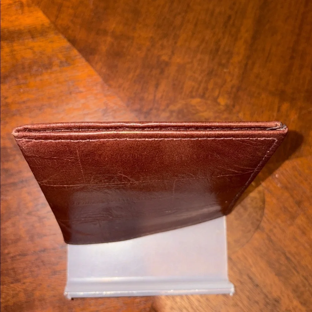 Craft Wallet Top grain cowhide Leather Unisex Eel skin pattern print NWOT